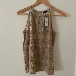 Brand New 🤎 Ann Taylor Floral Print Tan Tank Top